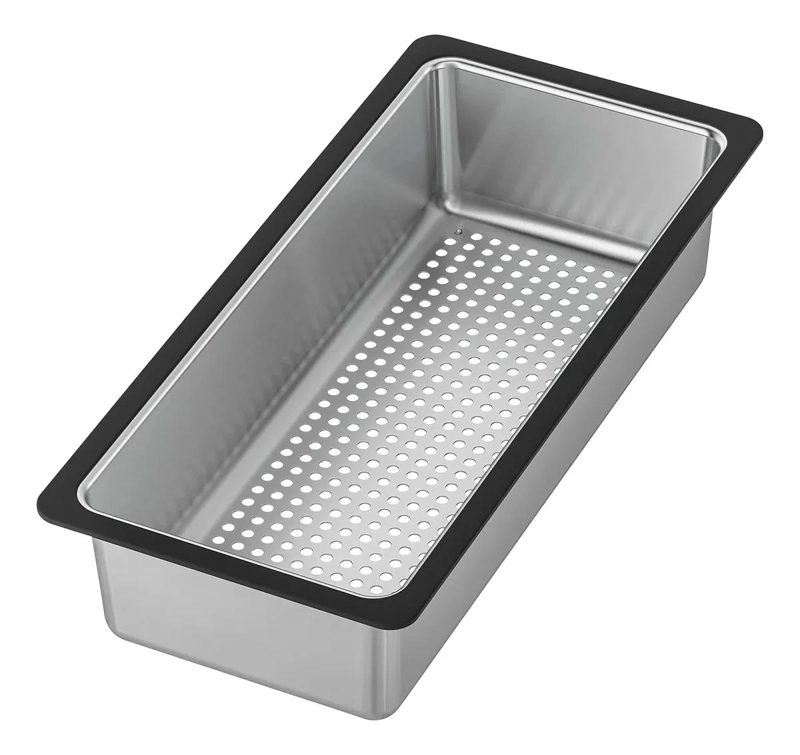 COLADOR DE ACERO INOXIDABLE PARA COCINA CON MANGO ERGONOMICO - 1