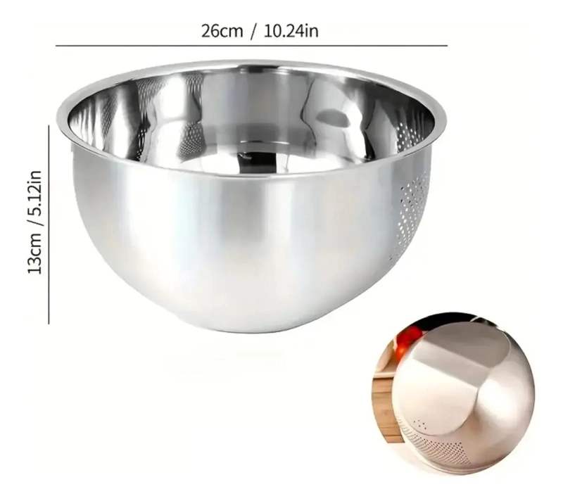 COLADOR DE ACERO INOXIDABLE PARA ARROZ FRUTAS Y VERDURAS RESISTENTE Y DURADERO - 3