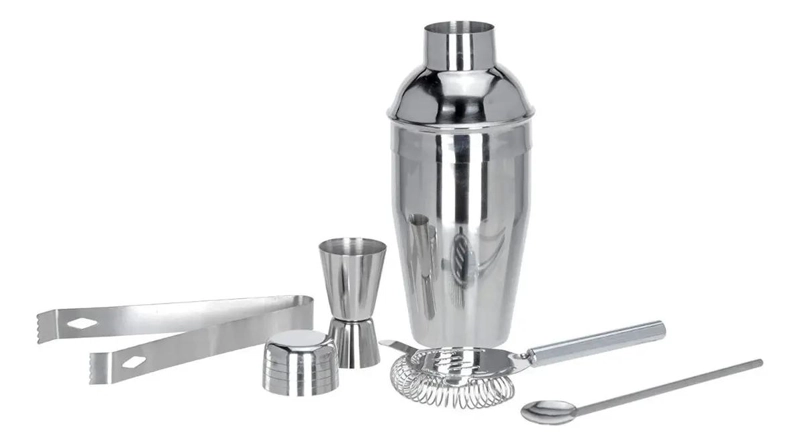 SET DE COCTELERIA PROFESIONAL DE 5 PIEZAS EN ACERO INOXIDABLE - 1