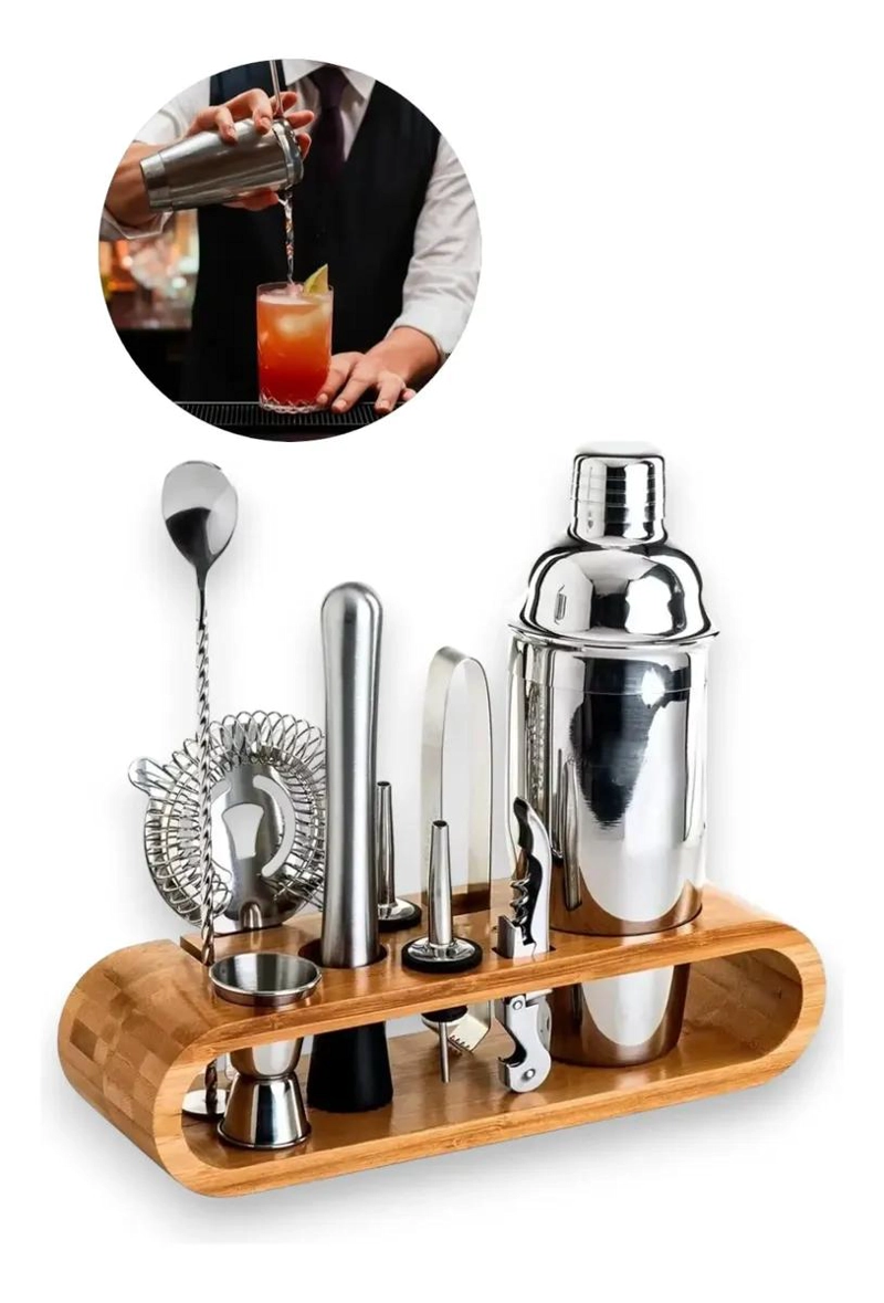 SET PROFESIONAL DE UTENSILIOS PARA COCTELERIA CON 12 PIEZAS ESENCIALES - 1