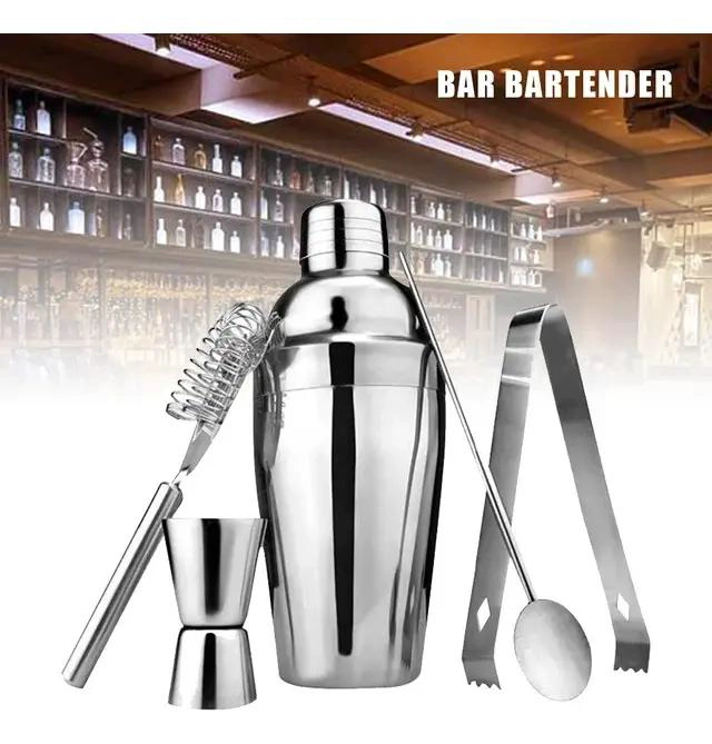 KIT COMPLETO DE COCTELERIA PROFESIONAL CON 5 PIEZAS PARA BAR - 3