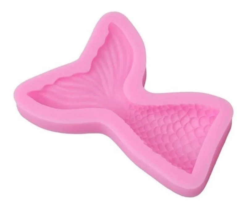 SET DE 2 MOLDES DE SILICONA PARA FONDANT CON DISEÑO DE COLA DE SIRENA Y CARACOL - 2