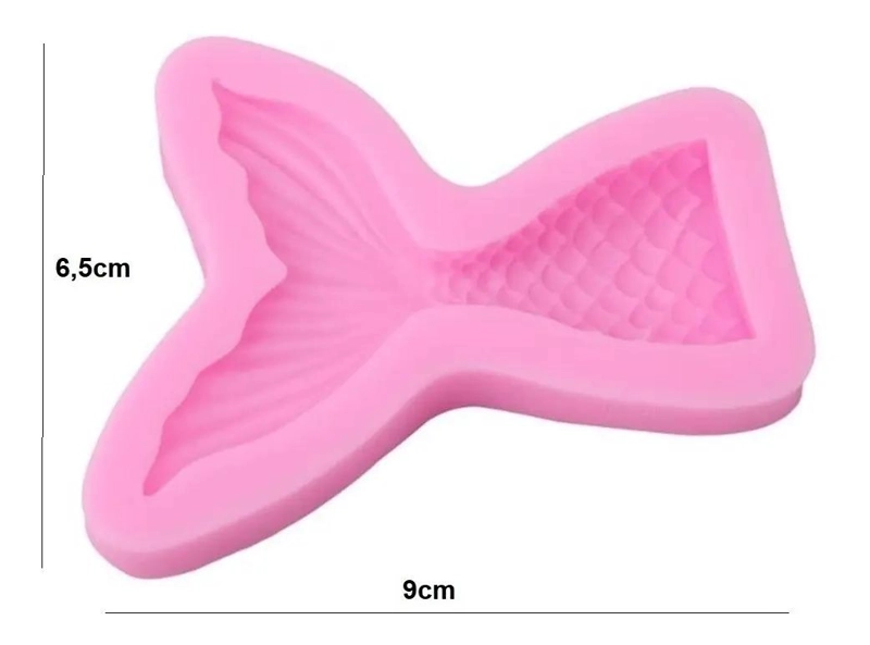 SET DE 2 MOLDES DE SILICONA PARA FONDANT CON DISEÑO DE COLA DE SIRENA Y CARACOL - 3