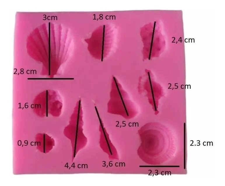 SET DE 2 MOLDES DE SILICONA PARA FONDANT CON DISEÑO DE COLA DE SIRENA Y CARACOL - 5