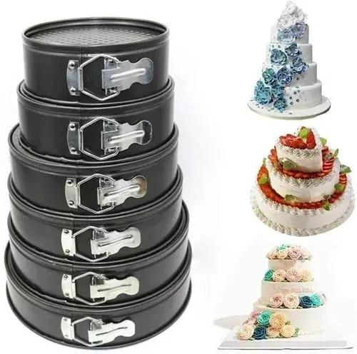 SET DE 6 MOLDES REDONDOS ANTIADHERENTES PARA REPOSTERIA Y TORTAS - 1