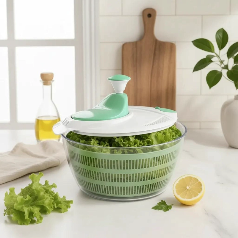 SECADOR MANUAL PARA VERDURAS CON BOWL Y COLADOR INTEGRADO - 1