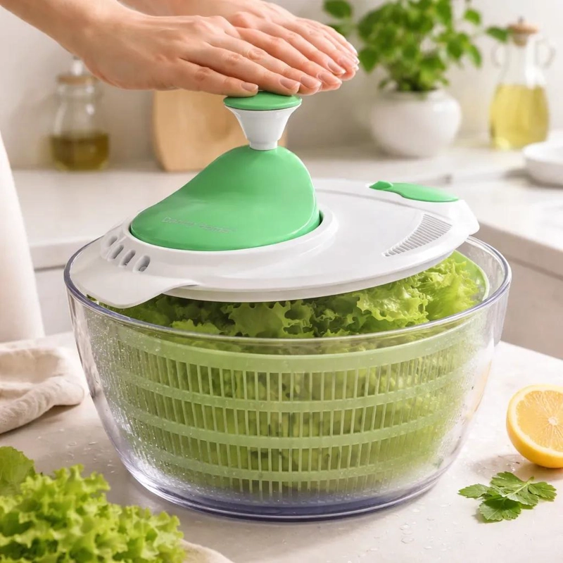 SECADOR MANUAL PARA VERDURAS CON BOWL Y COLADOR INTEGRADO - 4