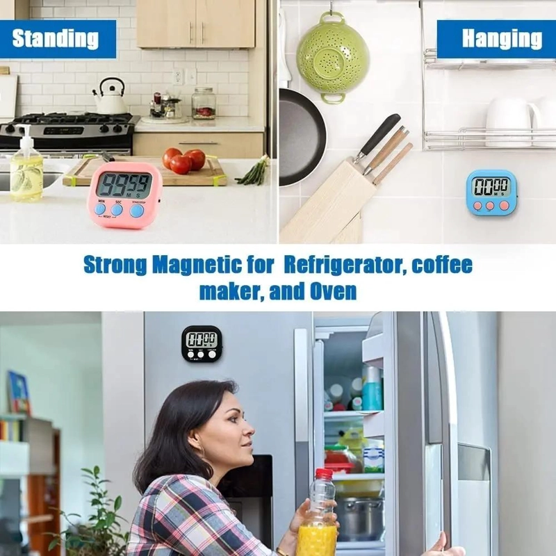 TEMPORIZADOR DIGITAL PARA COCINA CON RELOJ INTEGRADO Y FUNCIONES MULTIPLES - 4