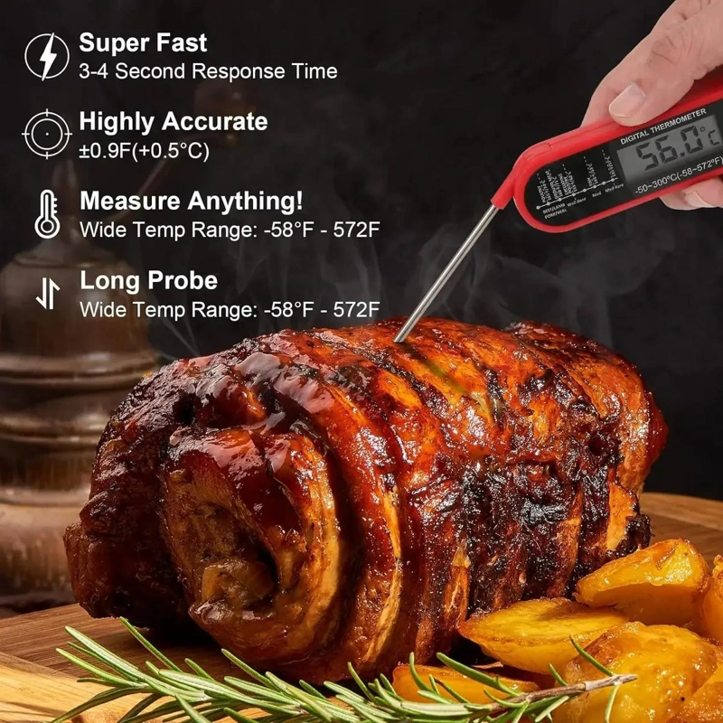 TERMOMETRO DIGITAL PARA COCINA CON SONDA Y MAGNETO HASTA 300 °C - 2