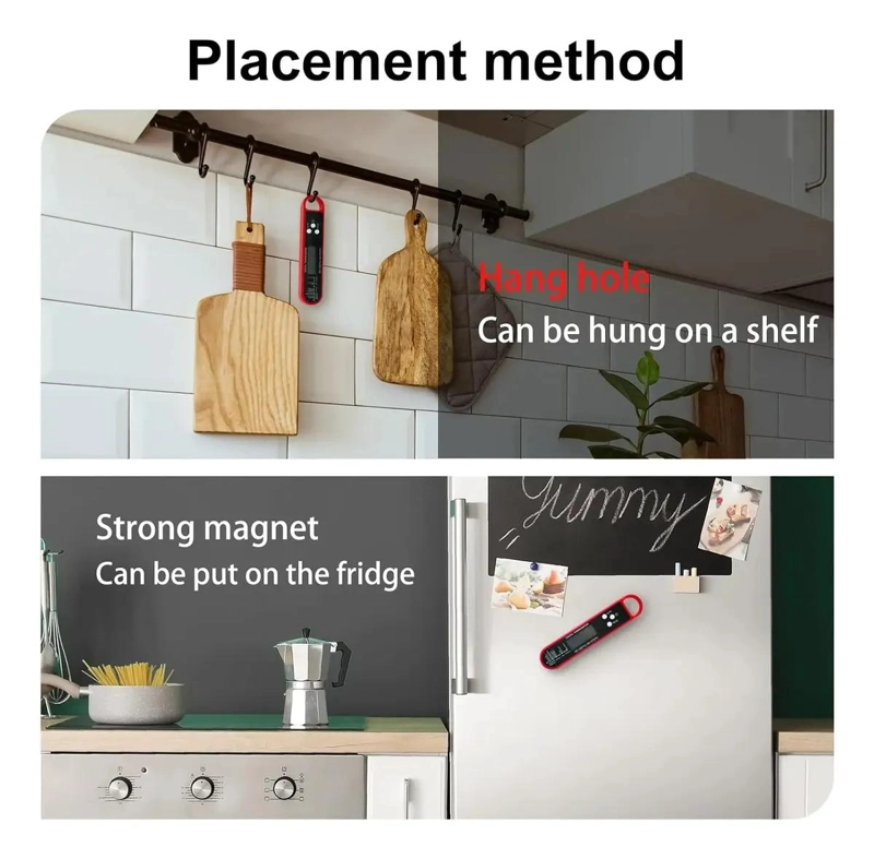 TERMOMETRO DIGITAL PARA COCINA CON SONDA Y MAGNETO HASTA 300 °C - 4