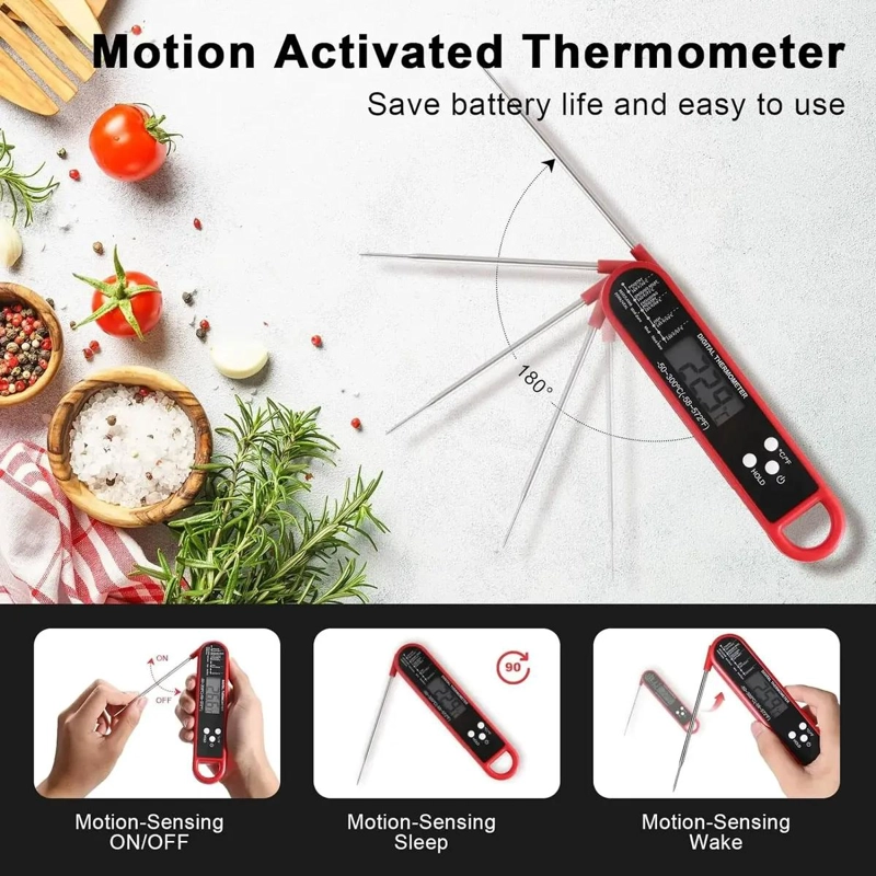 TERMOMETRO DIGITAL PARA COCINA CON SONDA Y MAGNETO HASTA 300 °C - 5