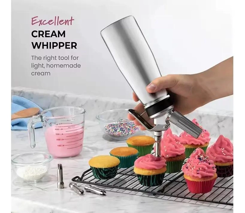 SIFON PARA CREMA BATIDA DE 500 ML PARA COCINA Y PASTELERIA - 5