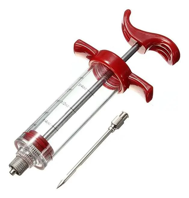 JERINGA PARA CARNES CON TRES AGUJAS DE ACERO INOXIDABLE RESISTENTES - 1