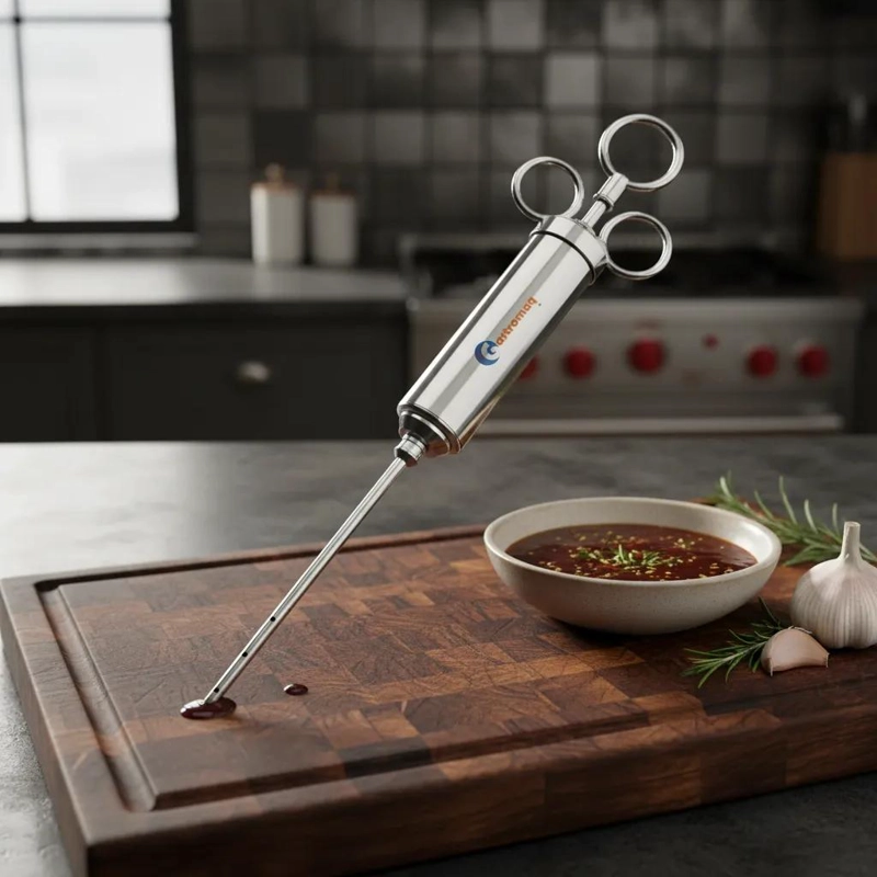 JERINGA DE COCINA PARA MARINADOS CON CUERPO DE ACERO INOXIDABLE - 3