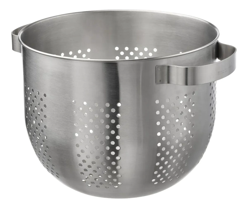 COLADOR DE ACERO INOXIDABLE PARA COCINA CON MANGO ERGONOMICO - 1