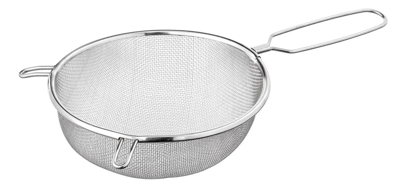 COLADOR DE ACERO INOXIDABLE DE 20 CM CON SOPORTES PARA COCINA - 1