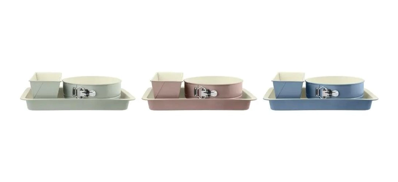 SET DE 3 MOLDES DE REPOSTERIA EN ACERO COLOR VERDE PARA HORNEAR - 3