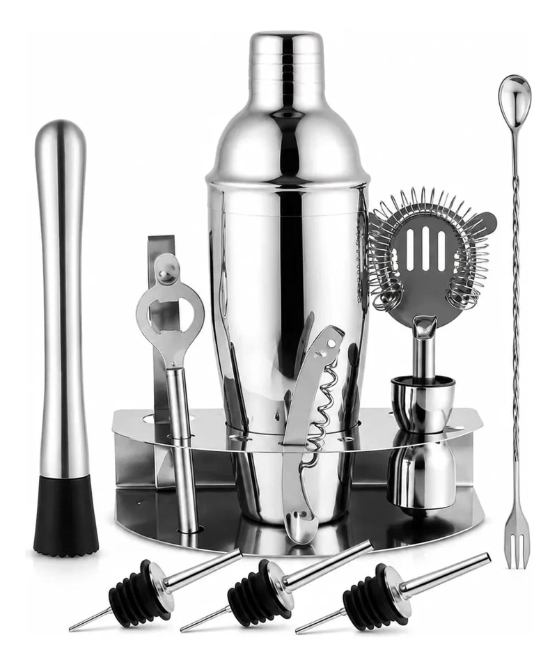 SET COMPLETO DE COCTELERIA CON 6 PIEZAS PARA PREPARAR TRAGOS - 2