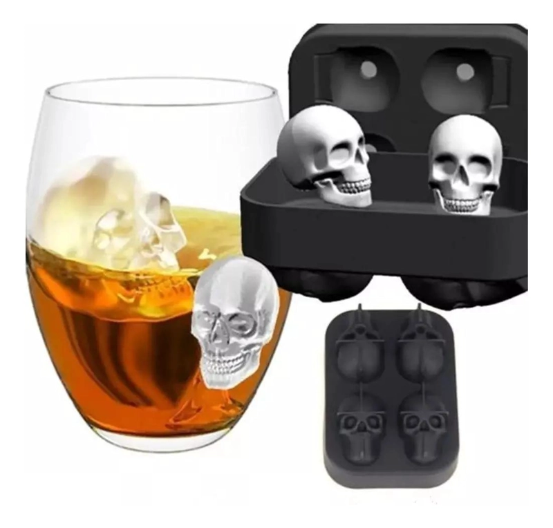 SET DE 4 MOLDES DE SILICONA CON DISEÑO DE CRANEO PARA REPOSTERIA - 2