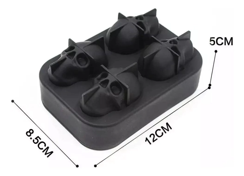 SET DE 4 MOLDES DE SILICONA CON DISEÑO DE CRANEO PARA REPOSTERIA - 4