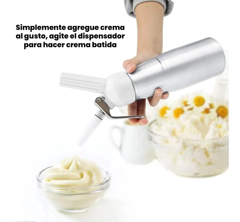 DISPENSADOR PARA CREMA BATIDA DE 500 ML CON BOQUILLAS INTERCAMBIABLES - 3