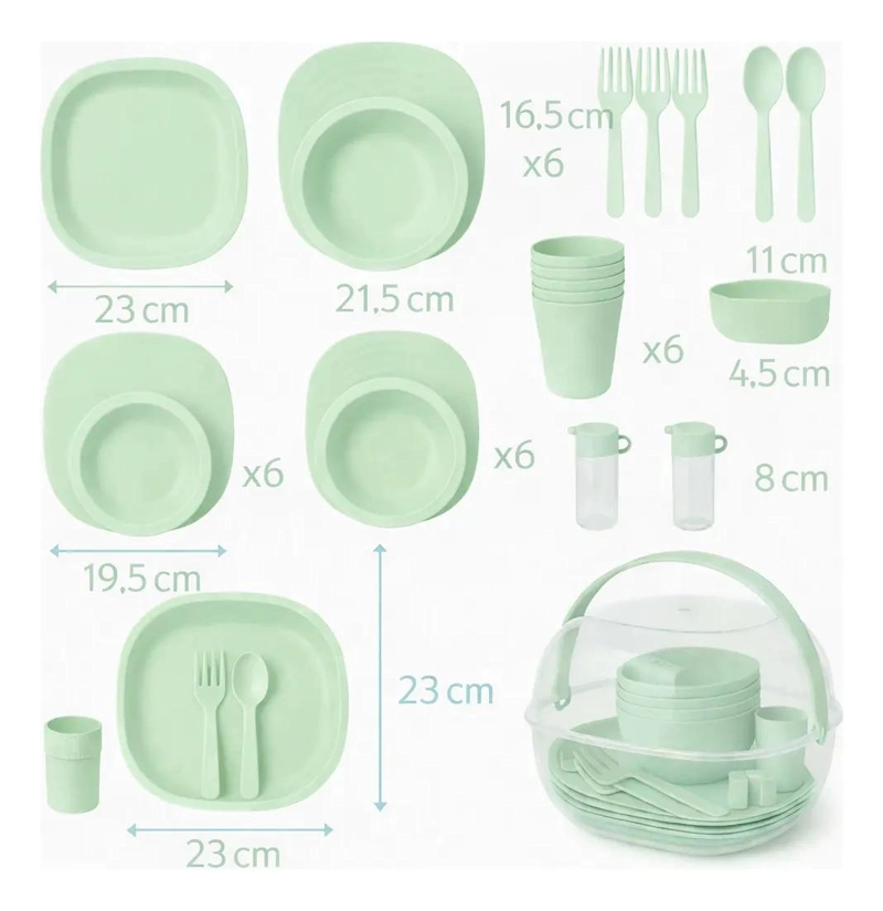SET DE PICNIC COMPLETO CON 48 PIEZAS PARA CAMPING Y PICOTEO - 3