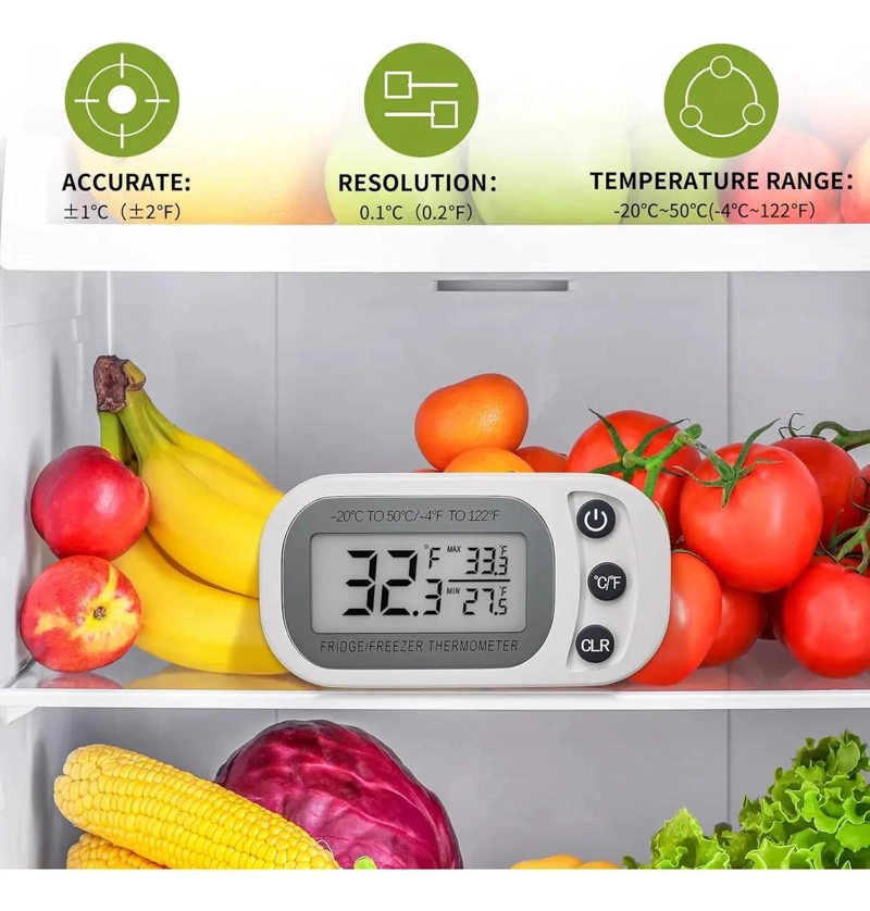 TERMOMETROS DIGITALES PARA REFRIGERADOR Y COCINA 2 UNIDADES - 2