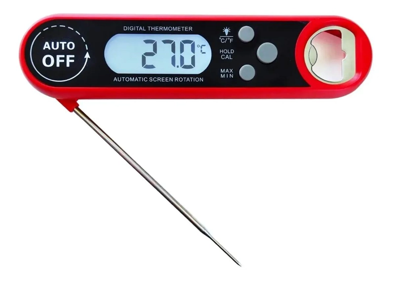TERMOMETRO DIGITAL PLEGABLE PARA COCINA CON PANTALLA CLARA - 1