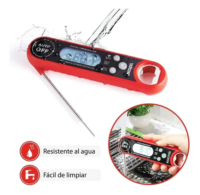 TERMOMETRO DIGITAL PLEGABLE PARA COCINA CON PANTALLA CLARA - 4