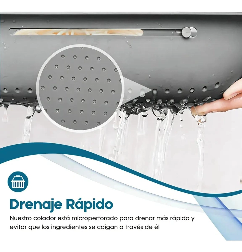 COLADOR EXTENSIBLE PARA FREGADERO CON CESTA ESCURRIDORA PARA COCINA - 4