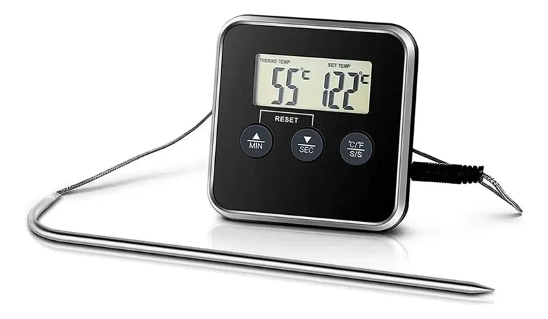 TERMOMETRO DIGITAL PARA CARNE EN PARRILLA Y ASADO BBQ CON PANTALLA CLARA - 3
