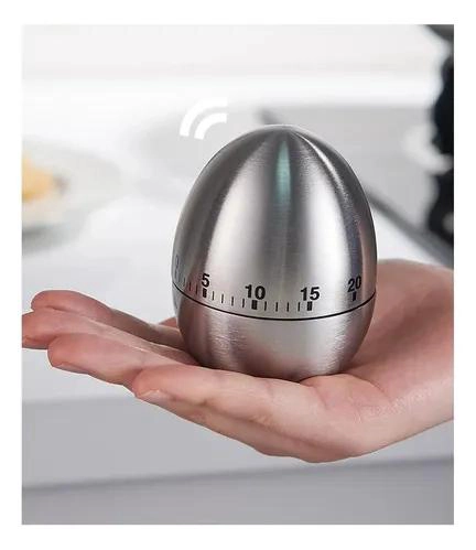 TEMPORIZADOR MECANICO PARA COCINA CON ALARMA DE 60 MINUTOS EN FORMA DE HUEVO - 2