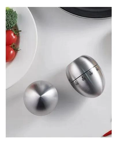TEMPORIZADOR MECANICO PARA COCINA CON ALARMA DE 60 MINUTOS EN FORMA DE HUEVO - 5