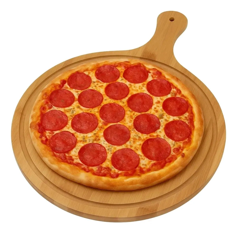 TABLA REDONDA PARA PICOTEO Y PIZZA DE MADERA 40X26 CM - 2