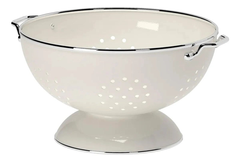 COLADOR DE COCINA DE ACERO INOXIDABLE DE 22 CM EN COLOR HUESO - 1