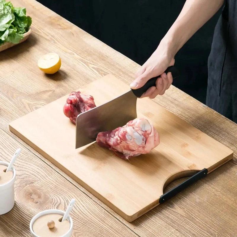 TABLA DE CORTAR DE MADERA BAMBU PARA CARNE Y VERDURAS CON DISEÑO RESISTENTE - 2