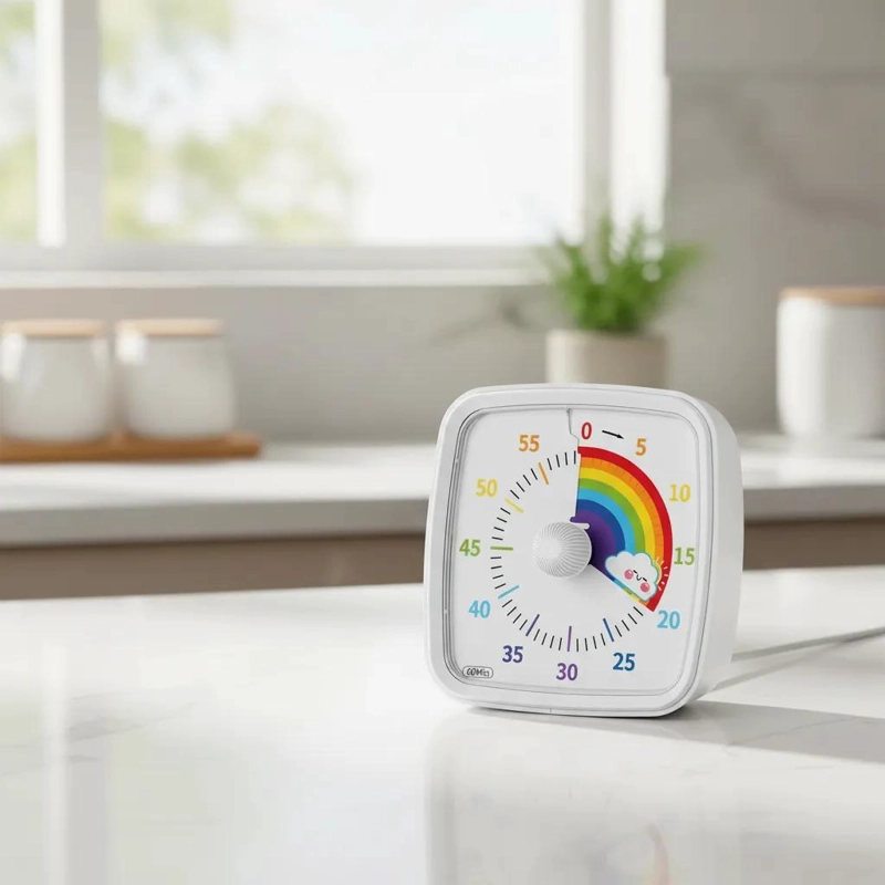 TEMPORIZADOR VISUAL DE 60 MINUTOS CON DISEÑO ARCOIRIS PARA NIÑOS - 5