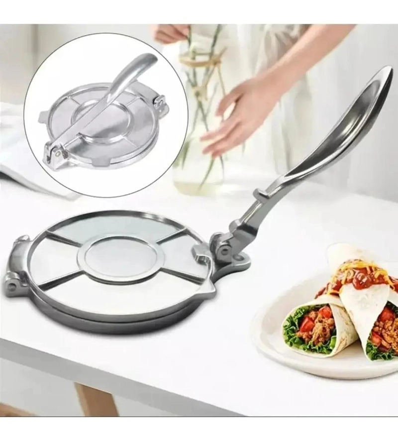 PRENSA PARA TORTILLAS DE 8 PULGADAS EN ACERO INOXIDABLE RESISTENTE - 4