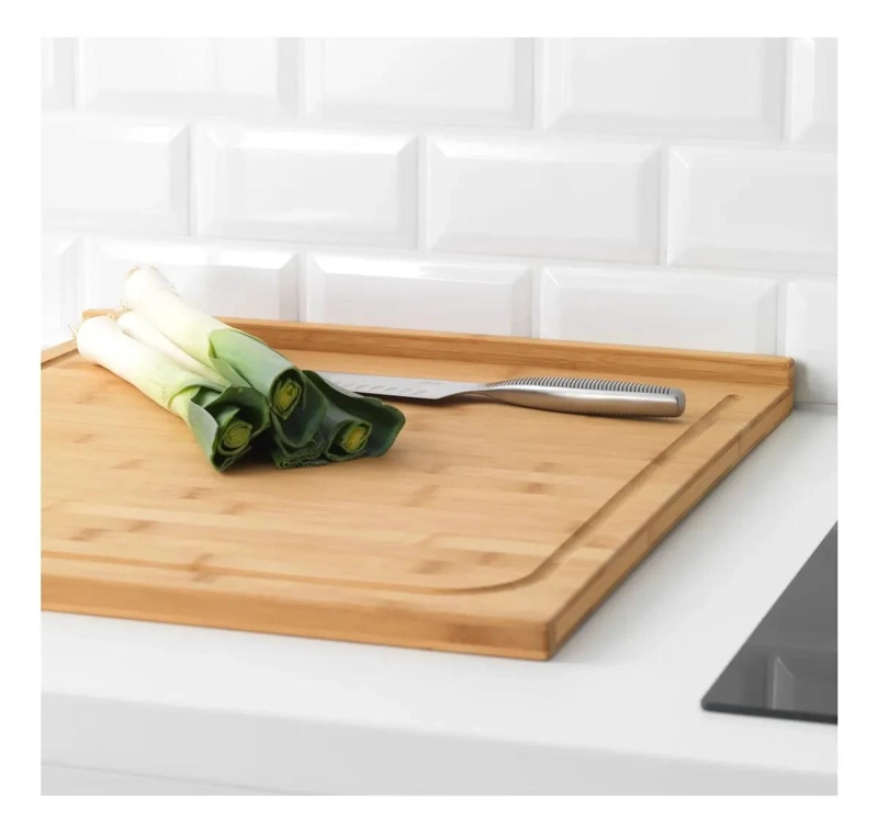 TABLA PARA PICAR DE BAMBU CON SURCO DE 53X46 CM PARA COCINA - 3