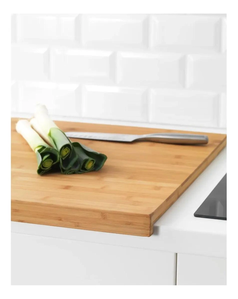 TABLA PARA PICAR DE BAMBU CON SURCO DE 53X46 CM PARA COCINA - 4