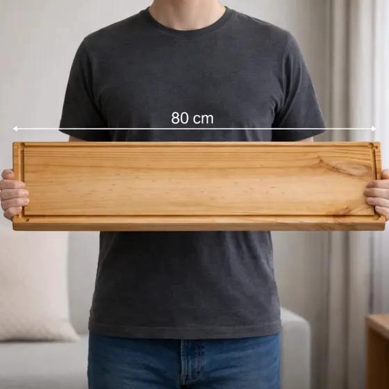 TABLA DE MADERA PARA PICOTEO Y CORTE DE CARNE Y QUESO 80X23 CM - 3