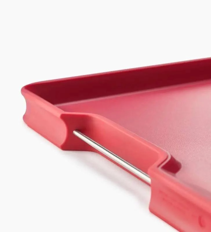 TABLA PARA CORTAR REVERSIBLE CON CANALETA ANTIGOTEO COLOR ROJO - 2