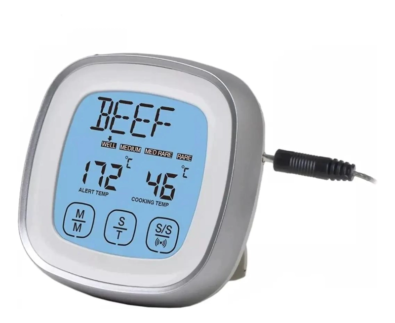 TERMOMETRO DIGITAL CON TEMPORIZADOR PARA CARNES EN ASADO Y PARRILLA - 1