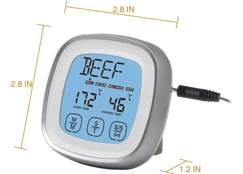 TERMOMETRO DIGITAL CON TEMPORIZADOR PARA CARNES EN ASADO Y PARRILLA - 2