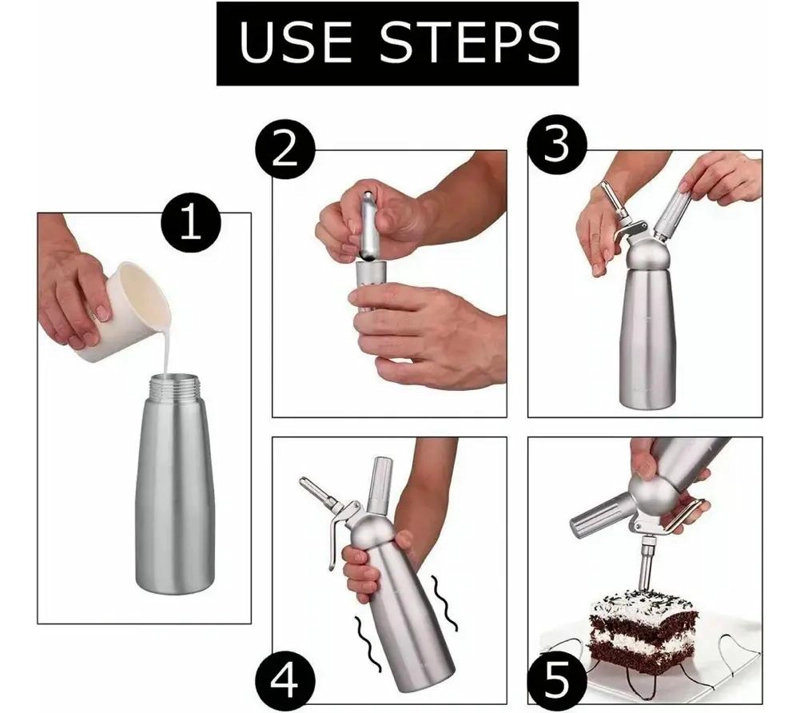 DISPENSADOR PARA CREMA BATIDA CON DISEÑO ERGONOMICO Y FACIL USO - 4