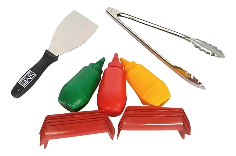 SET COMPLETO PARA COCINA CON PORTA COMPLETOS, SALSEROS, PINZAS Y ESPATULA - 1