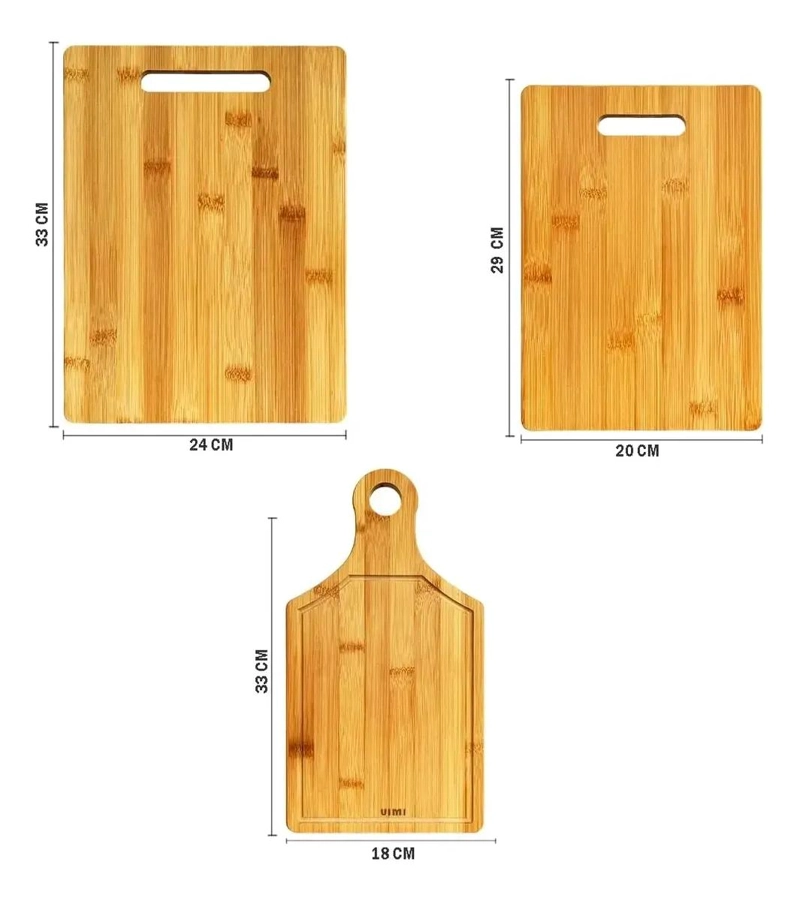SET DE 3 TABLAS ECOLOGICAS DE BAMBU PARA PICAR ALIMENTOS - 4