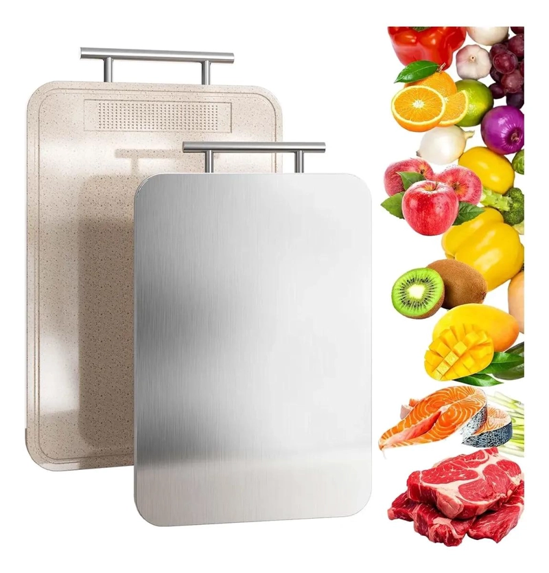TABLA PARA CORTAR DOBLE CARA EN ACERO INOXIDABLE RESISTENTE - 1