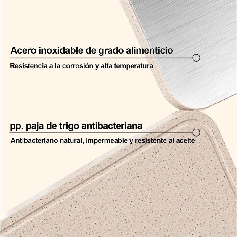 TABLA PARA CORTAR DOBLE CARA EN ACERO INOXIDABLE RESISTENTE - 4
