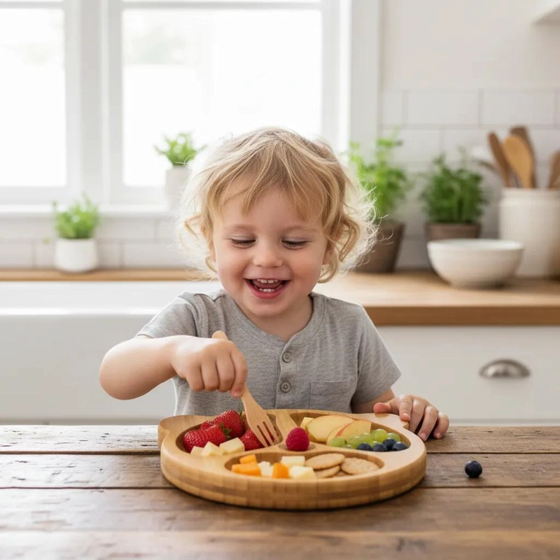 TABLA PARA PICAR CON DISEÑO DE OSO Y BANDEJA PARA COMIDA INFANTIL - 2